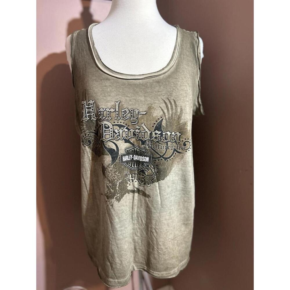 Harley Davidson Gothic Tank Top Womens 2X Sturgis ND Studs Graphic Print New